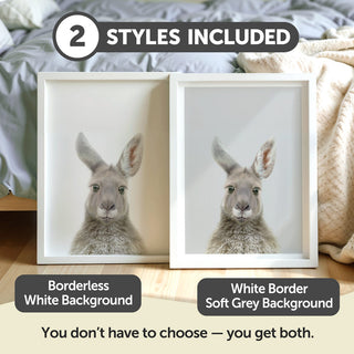 Fluffy Kangaroo Nursery Print – Australian Animal Baby Room Art