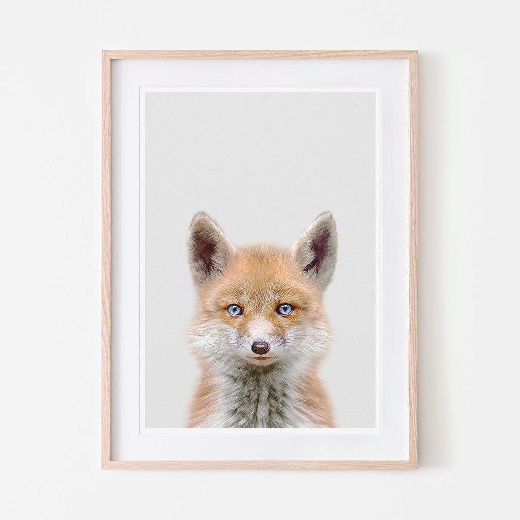 an art print of a fox