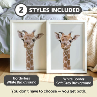 Friendly Giraffe Nursery Print – Safari Baby Room Wall Art