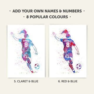 Gifts for Footballers | Girls Personalised Art Print 4