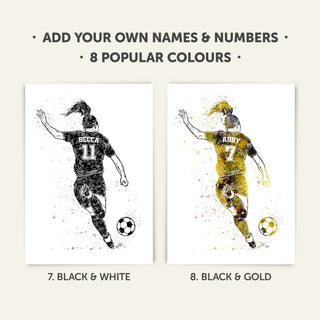 Gifts for Footballers | Girls Personalised Art Print 4