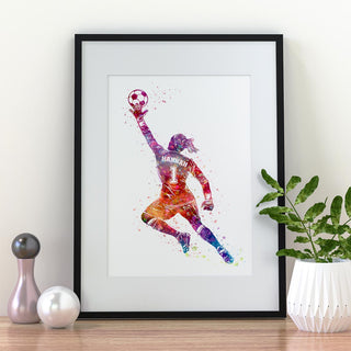 Gifts for Footballers | Girls Personalised Art Print 2