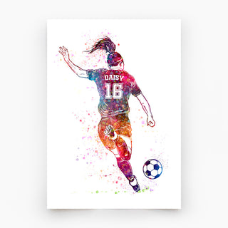 Gifts for Footballers | Girls Personalised Art Print 4