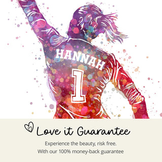 Gifts for Footballers | Girls Personalised Art Print 2