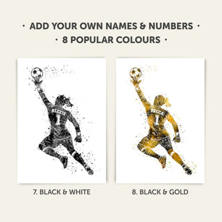 Gifts for Footballers | Girls Personalised Art Print 2