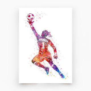 Gifts for Footballers | Girls Personalised Art Print 2