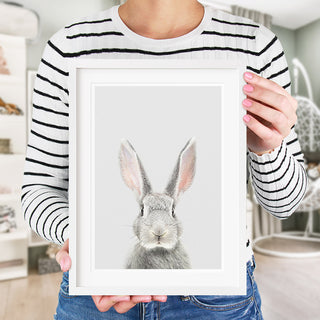 grey rabbit nursery decor 