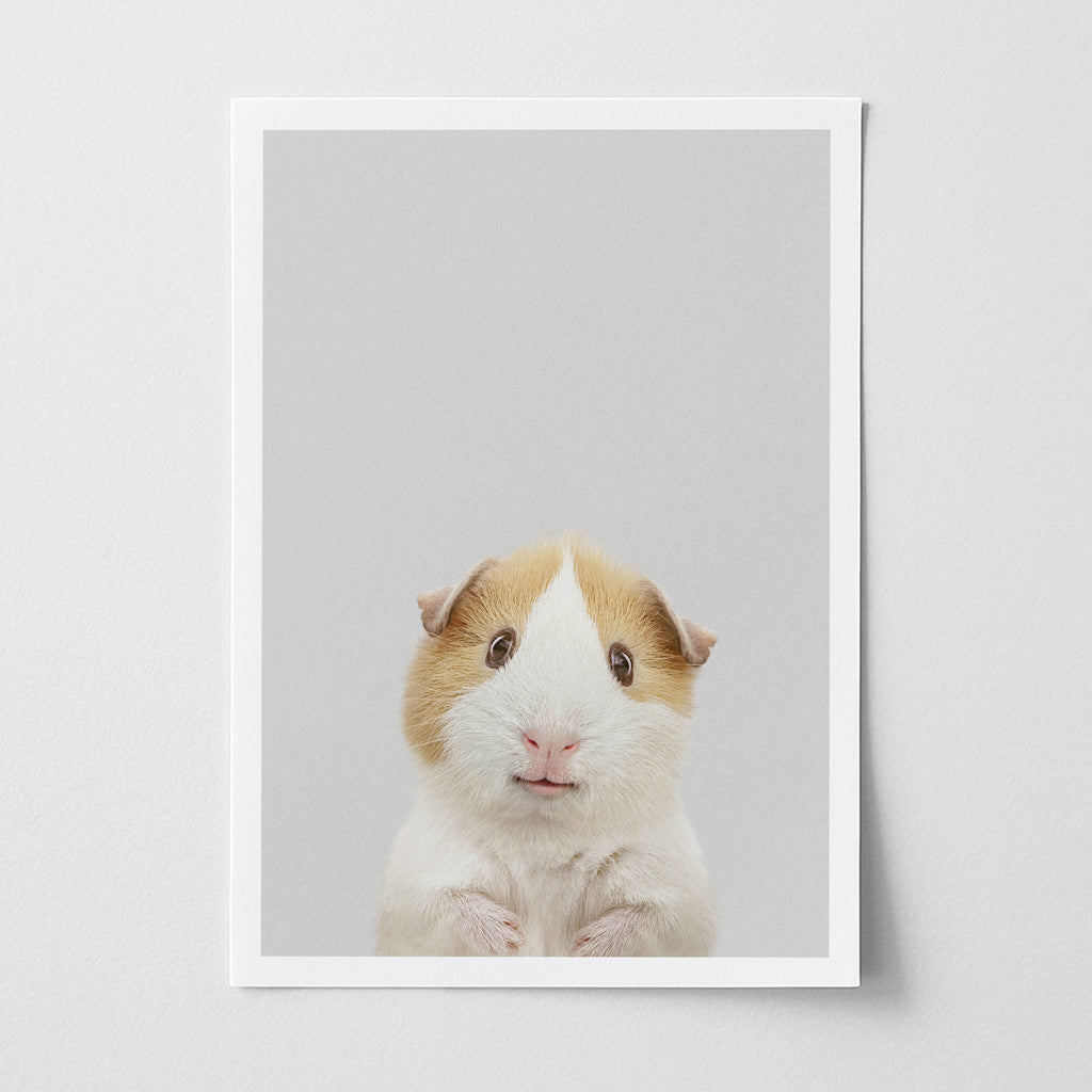 Guinea Pig Nursery Print - Cute Pet Animal Wall Art for Kids