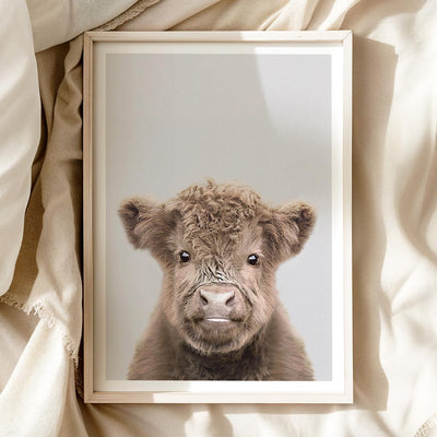 Highland Cow Nursery Print - Friendly Farmyard Animal Wall Art for Children