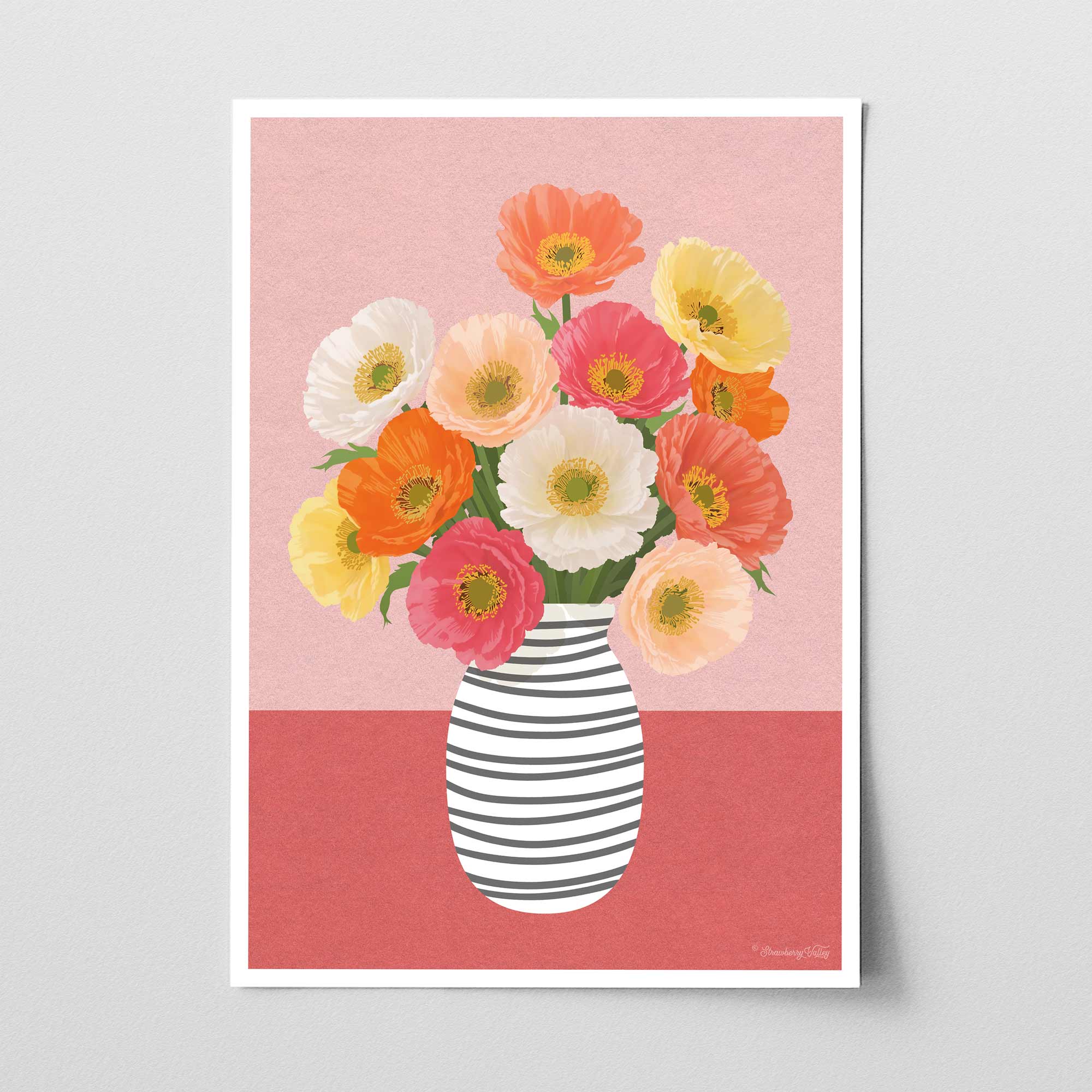 Icelandic Poppies Art Print | Modern Floral Wall Art