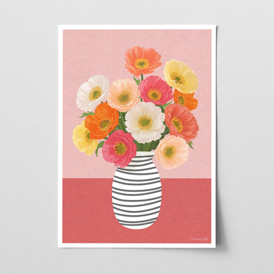 Icelandic Poppies Art Print | Modern Floral Wall Art