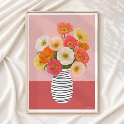Icelandic Poppies Art Print | Modern Floral Wall Art