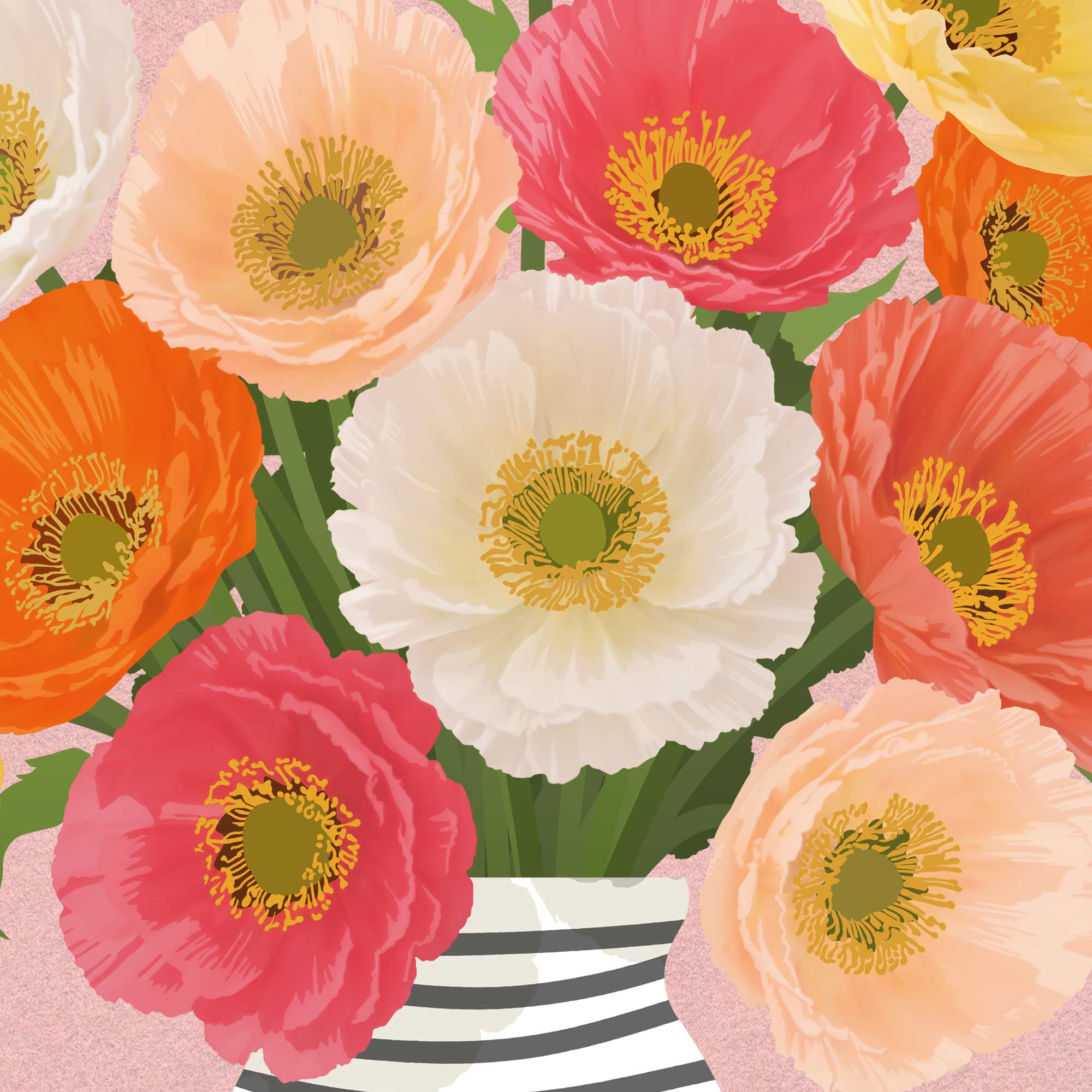 Icelandic Poppies Art Print | Modern Floral Wall Art
