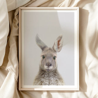 Fluffy Kangaroo Nursery Print – Australian Animal Baby Room Art