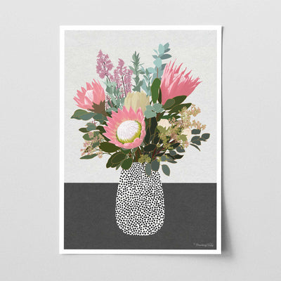 King Protea Art Print | Modern Floral Wall Art