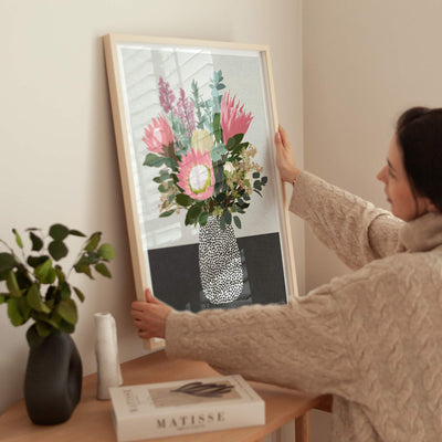 King Protea Art Print | Modern Floral Wall Art