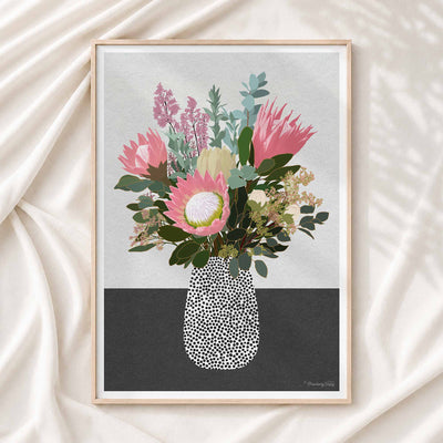 King Protea Art Print | Modern Floral Wall Art