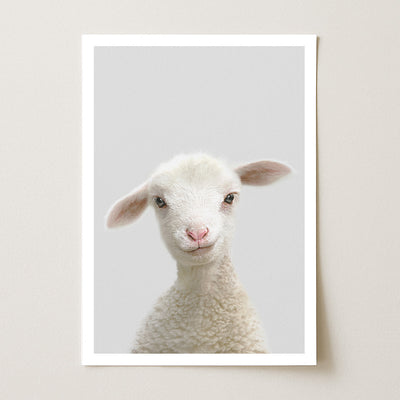 Lamb Nursery Print - Soft Farm Animal Wall Art for Baby Rooms