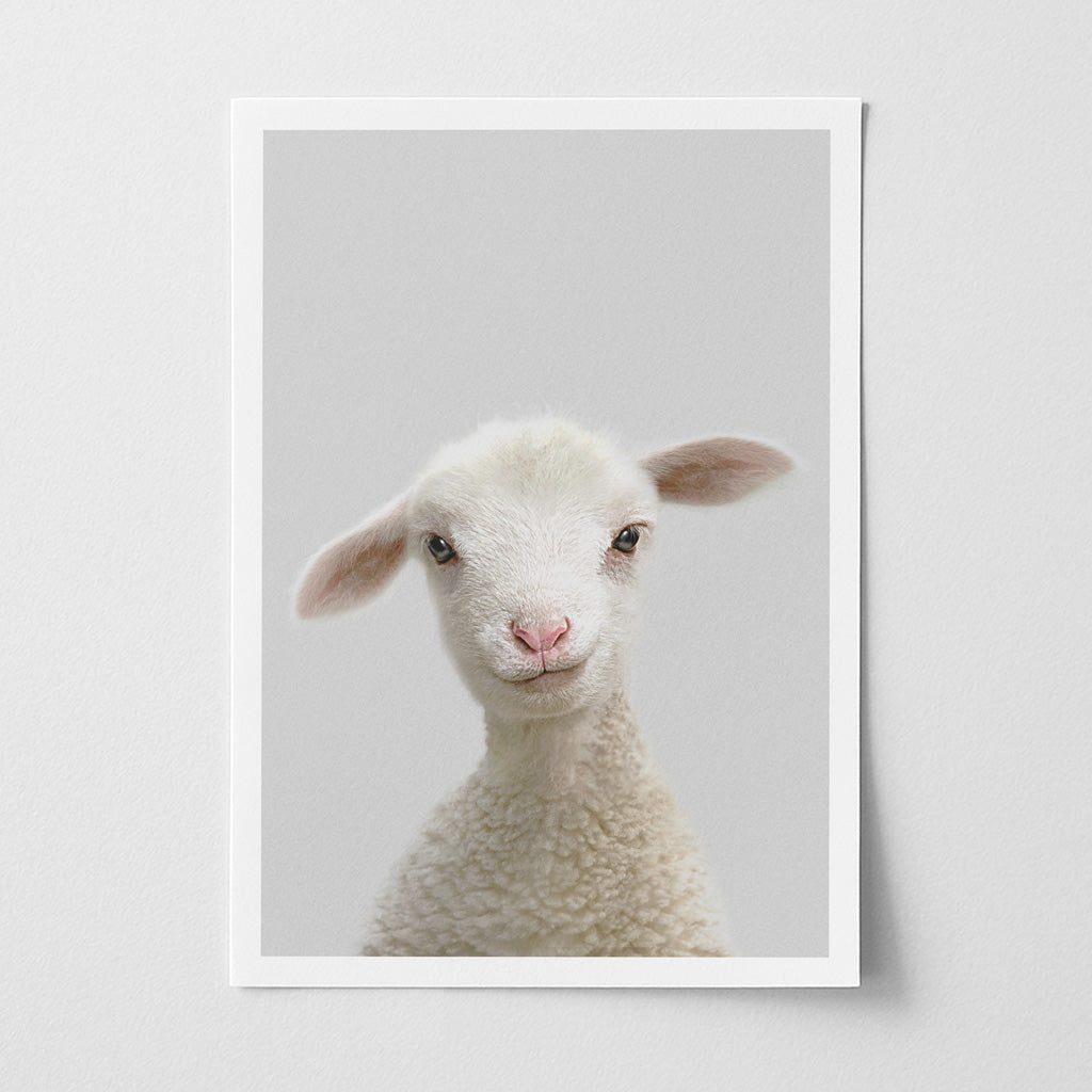 Lamb Nursery Print - Soft Farm Animal Wall Art for Baby Rooms