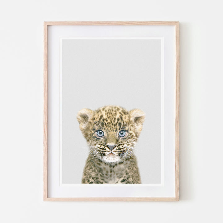 an art print of a leopard cub