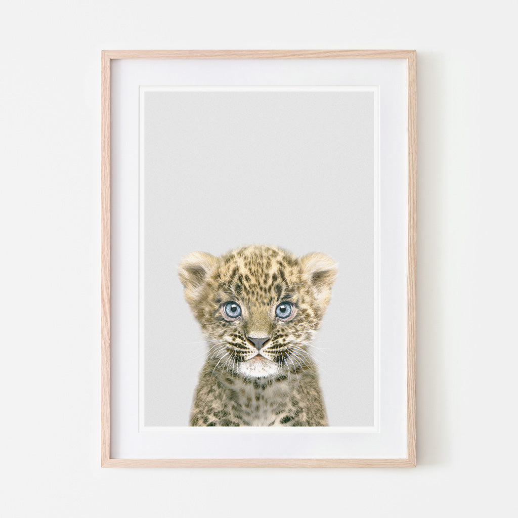 an art print of a leopard cub