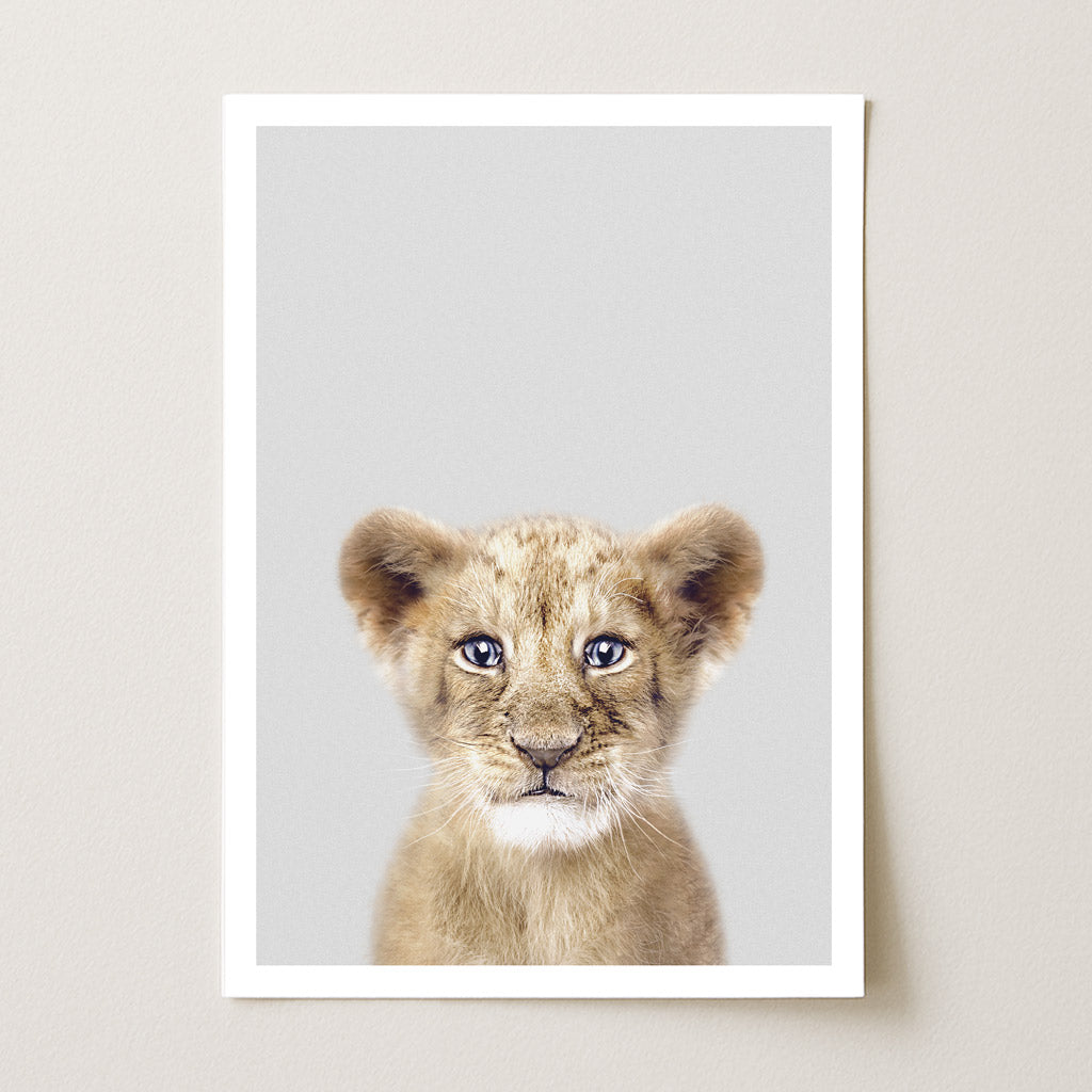 Lion Cub Nursery Print - Playful Safari Animal Wall Art for Baby Rooms