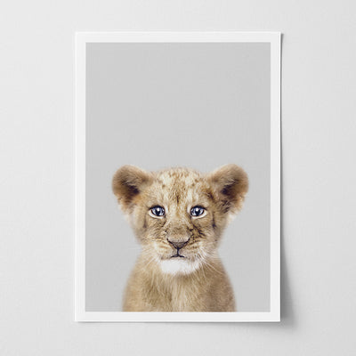 Lion Cub Nursery Print - Playful Safari Animal Wall Art for Baby Rooms
