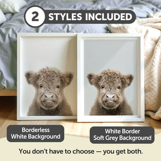 Little Highlander Calf Nursery Print – Rustic Farm Baby Room Wall Art