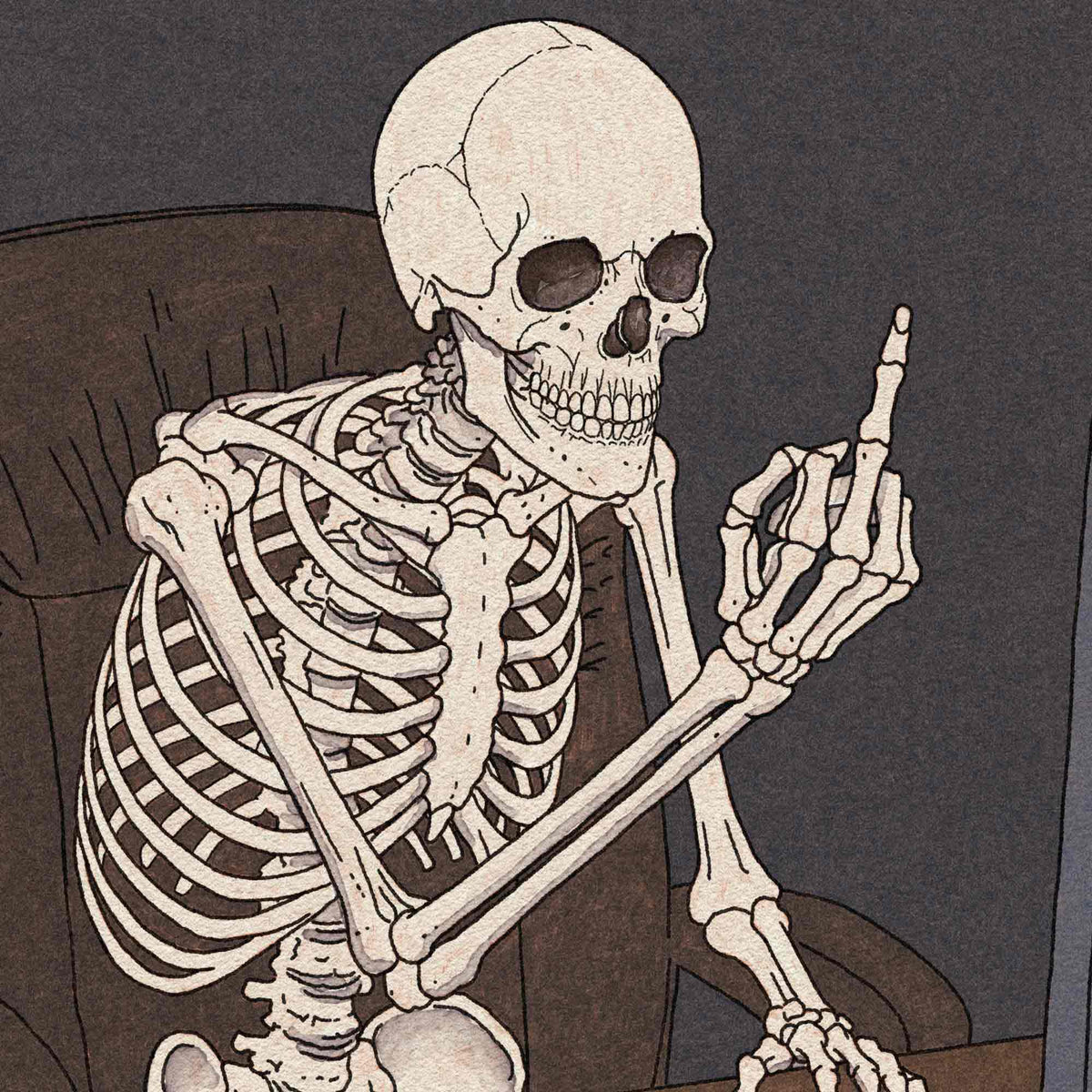 Living the Dream | Skeleton Art Print | Sarcastic Work Gift