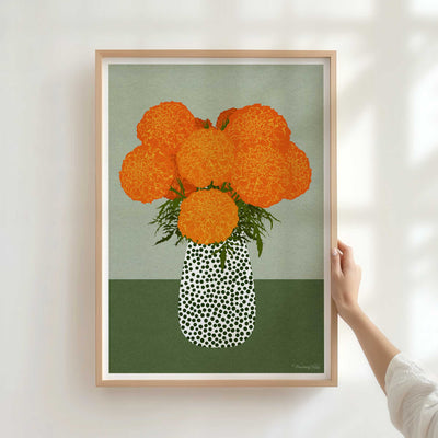 Marigolds Art Print | Modern Floral Wall Art