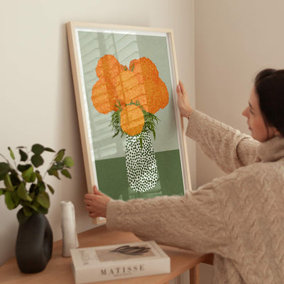 Marigolds Art Print | Modern Floral Wall Art