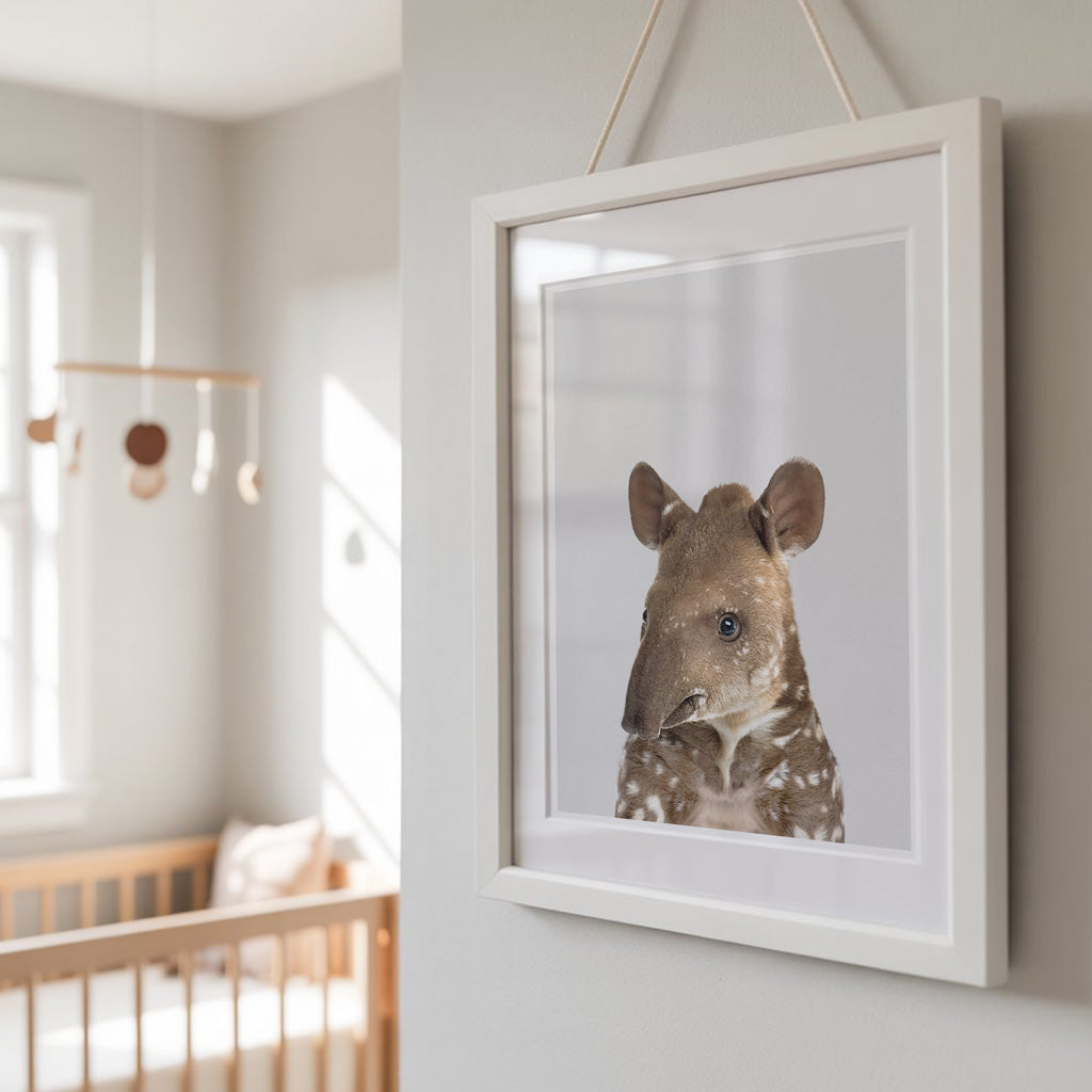 Baby Tapir Nursery Print - Jungle Animal Art for Baby Rooms