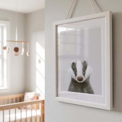 Badger Nursery Print - Gentle Woodland Animal Artwork for Nurseries