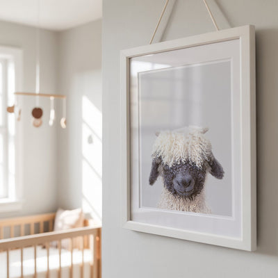 Black Nose Sheep Nursery Print - Cute Farmyard Animal Art for Nurseries