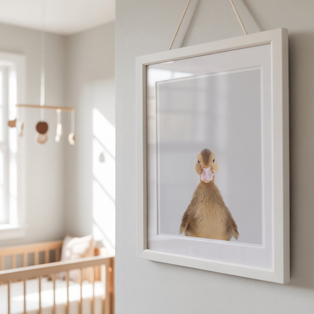 Brown Duckling Nursery Print - Cute Farmyard Bird Print for Kids’ Rooms