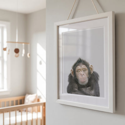 Chimpanzee Nursery Print - Cheeky Jungle Animal Wall Art for Children