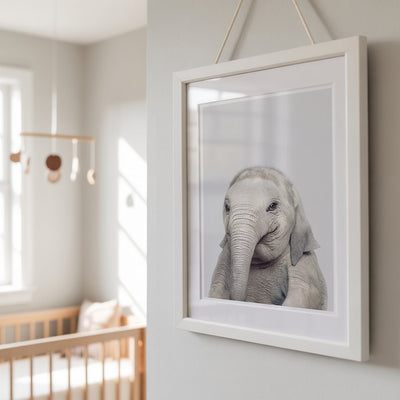 Elephant Nursery Print - Gentle Safari Animal Wall Art for Baby Rooms