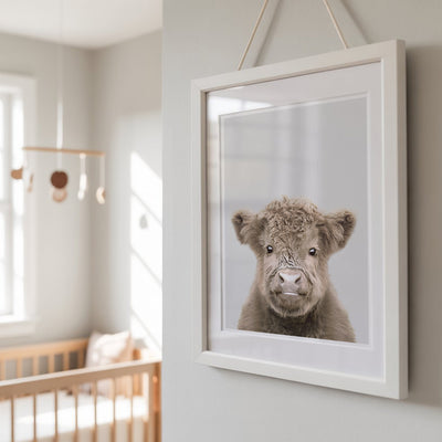 Highland Cow Nursery Print - Friendly Farmyard Animal Wall Art for Children