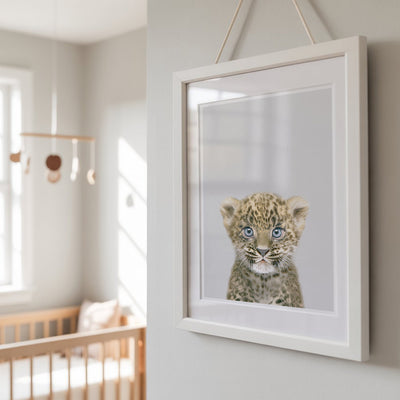 Leopard Cub Nursery Print - Playful Safari Animal Wall Art for Nursery Rooms
