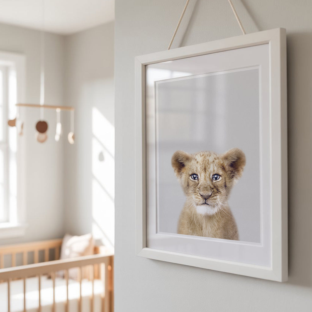 Lion Cub Nursery Print - Playful Safari Animal Wall Art for Baby Rooms