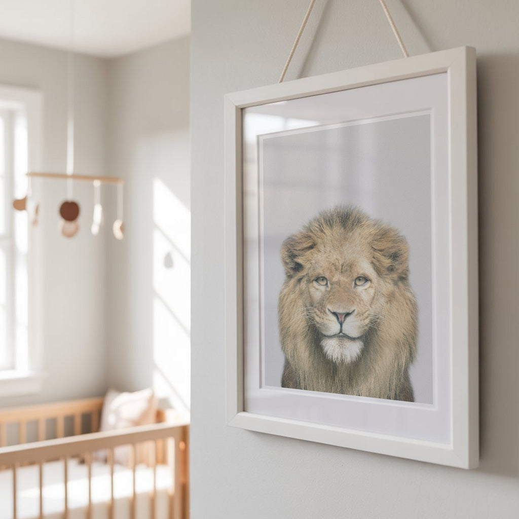 Lion Nursery Print - Brave Safari Animal Wall Art for Baby Rooms