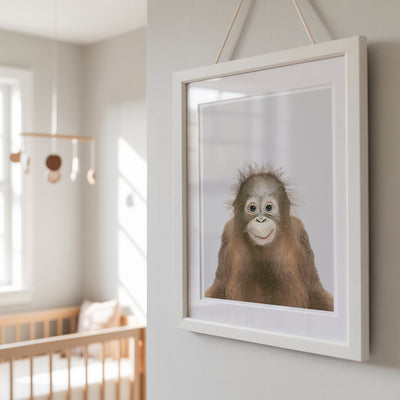 Orangutan Nursery Print - Gentle Jungle Animal Wall Art for Baby Rooms