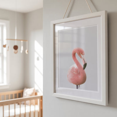 Pink Flamingo Nursery Print - Fun Tropical Animal Wall Art for Nurseries