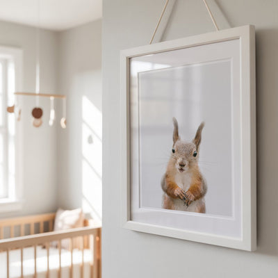 Red Squirrel Nursery Print - Cute Woodland Creature Art for Baby Bedrooms