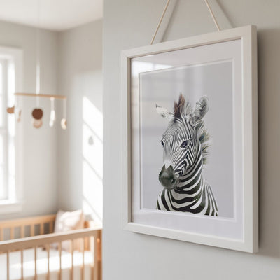 Zebra Nursery Print - Striped Safari Animal Artwork for Baby Rooms