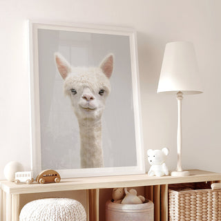 Cute Alpaca Nursery Print – Farm Animal Baby Room Wall Art