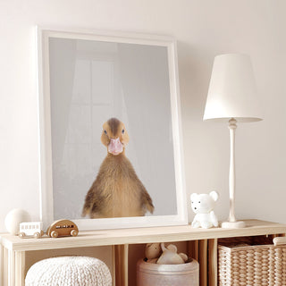 Snuggly Brown Duckling Nursery Print – Baby Animal Nursery Wall Art