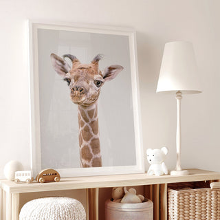 Friendly Giraffe Nursery Print – Safari Baby Room Wall Art