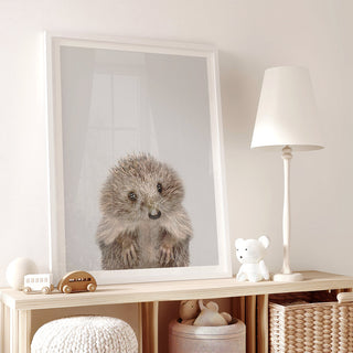 Bashful Hedgehog Nursery Print – Woodland Baby Room Wall Art