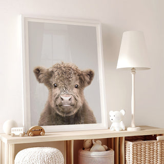 Little Highlander Calf Nursery Print – Rustic Farm Baby Room Wall Art